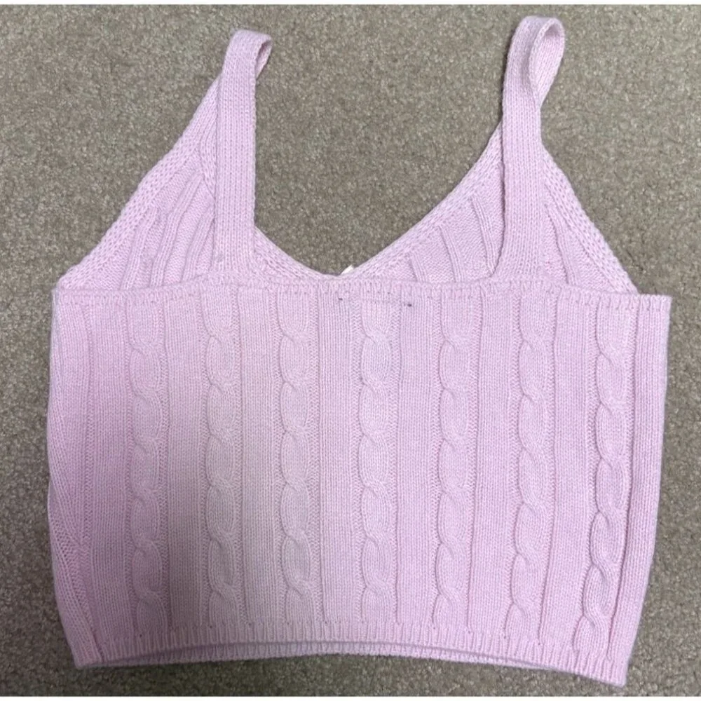 Sweet Society Hot Topic Pastel Pink Cable Knit Womens Cami Women’s Large - Picture 2 of 5
